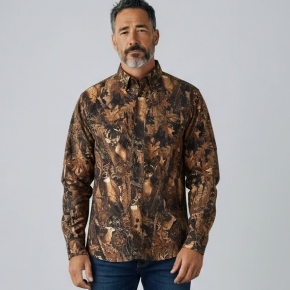 CLEARWATER  men’s hunting long sleeve 100% cotton shirt excellent cond L